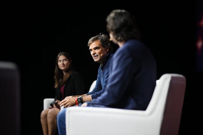 Jean Sigrist, Mariana Vasconcelos and Felipe Matos discussing the startup ecosystem of Brazil